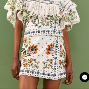 NWT FARM Rio Summer Garden Mini Skirt